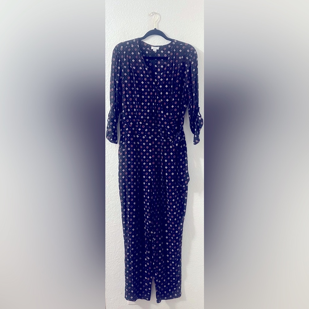Loft Geometric Long Sleeve Jumpsuit